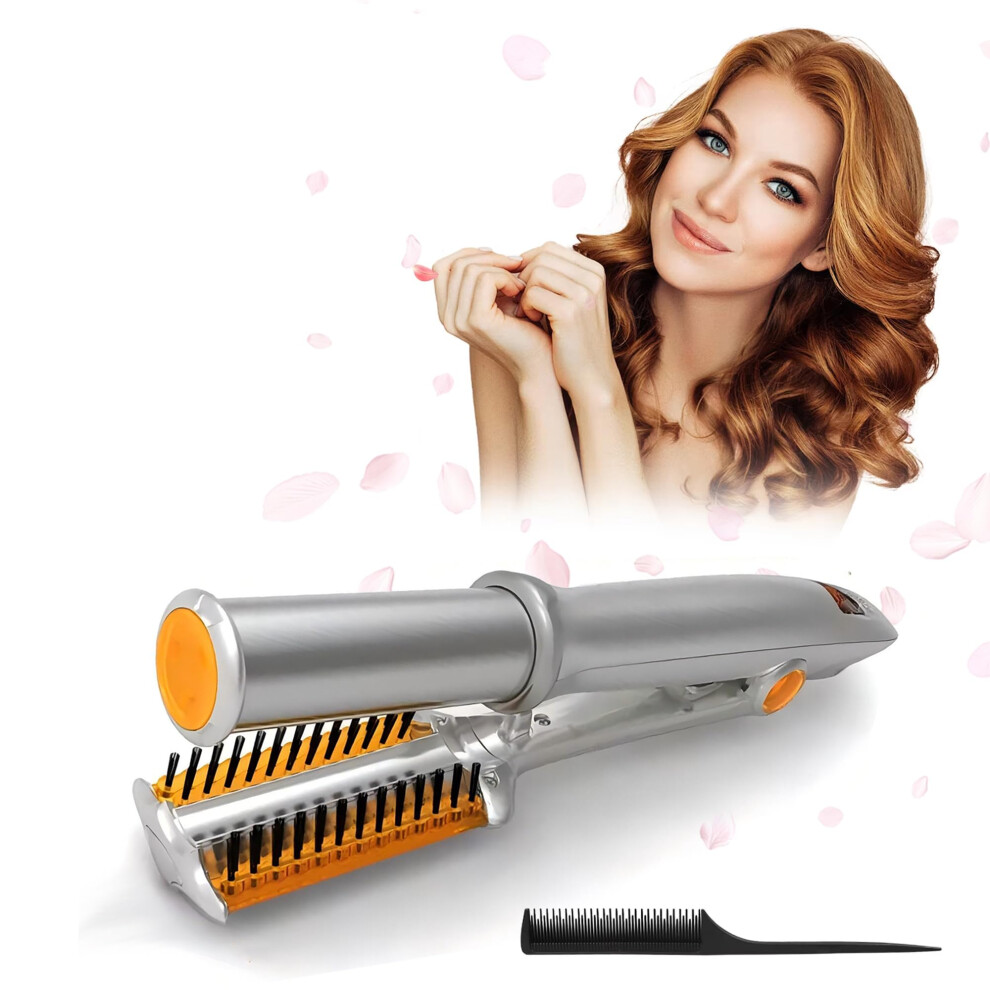 2 in 1 Hair Straightener and Curler with Integrated Comb, PTC Fast Heating, 3 Heat Settings