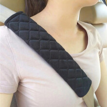 2 Pack UltraSoft Seat Belt Shoulder Pads Universal Fit Cover for Cars and Trucks, Neck and Shoulder Protection (Black)