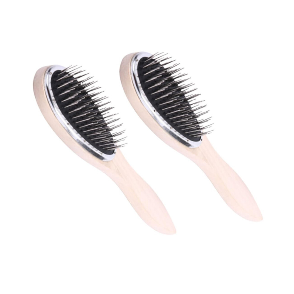 Unisex 2Pcs Nylon Bristle Teasing Comb For Women, Ergonomic Detangling Hair Comb For Volume And Shine