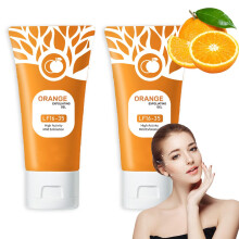 Orange Exfoliating Gel Face and Body Scrub 2pcs Gentle Skin Renewal with Hydrating Orange Scent
