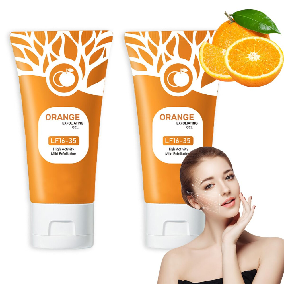 Orange Exfoliating Gel Face and Body Scrub 2pcs Gentle Skin Renewal with Hydrating Orange Scent
