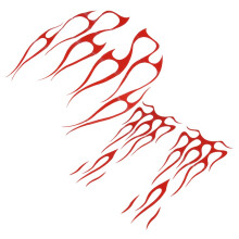 Red Flame Motorcycle Tank Decals and Stickers, Bold Weatherproof Vinyl Graphics, 1 Set