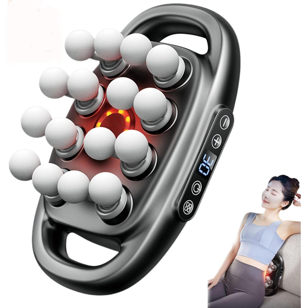 Deep Tissue Massage Gun with Heat, 30 Speed Levels, Quiet Cordless Muscle Massager for Pain Relief