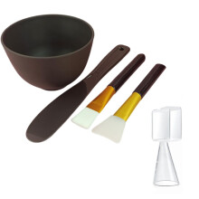 Face Mask Mixing Bowl Set 5in1 DIY Facial Mask Tools with Silicone Brush Spatula Measuring Cup Black