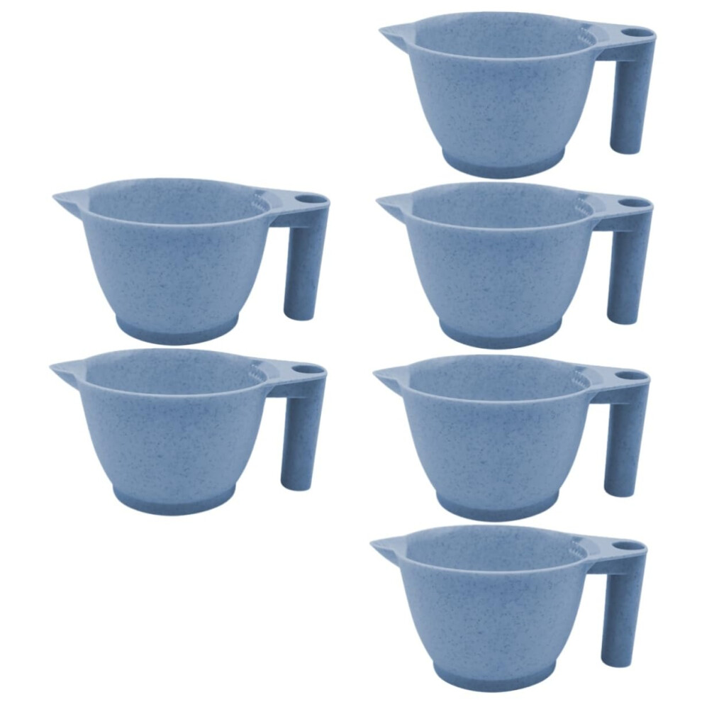 6pcs Hair Dye Mixing Bowls Set with Ergonomic Handle, Reusable Salon Color Tint Bowls