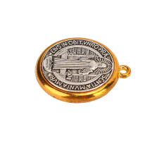 Pendentif médaille de saint Benoît en métal anti-rouille, diamètre 2,2 cm, Cadeaux