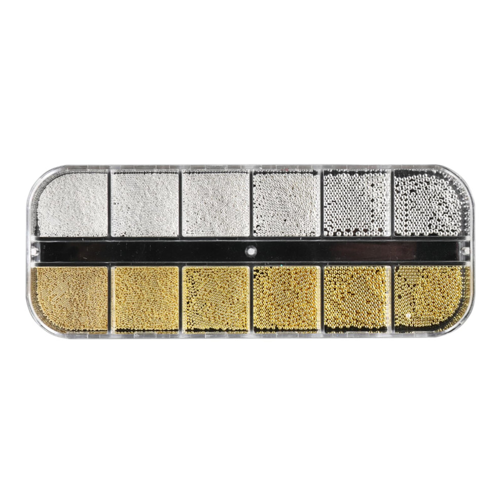 Nail Art Caviar Beads Kit with 3D Metal Micro Pearls for Easy DIY Manicure and Craft Decorations