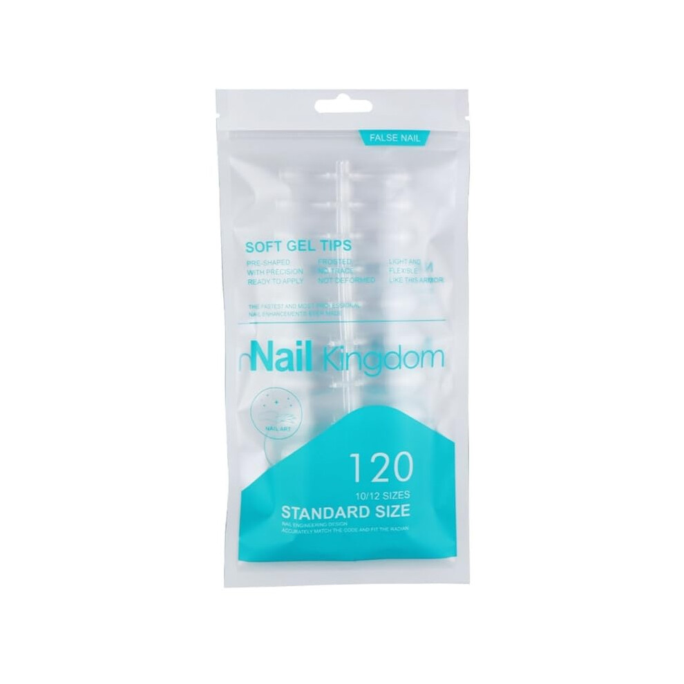 Clear Almond Press on Nails 120 Pcs Half Matte False Nail Tips Set Natural Slim Look ABS Extensions