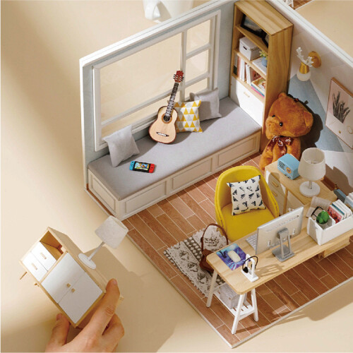 Είδη διακόσμησης σπιτιού DIY μινιατούρα κουκλόσπιτο δημιουργική ιδέα δωματίου με 2