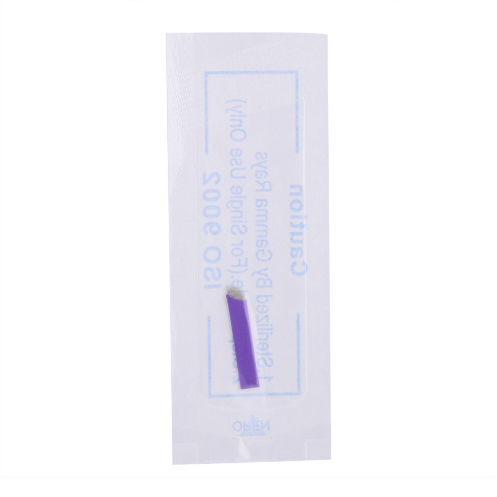 Medical Grade Stainless Steel Microblading Blades Gamma Ray Sterilized Sharp Needle Tips for Permanent Makeup Less Skin Puncture Injury Natural