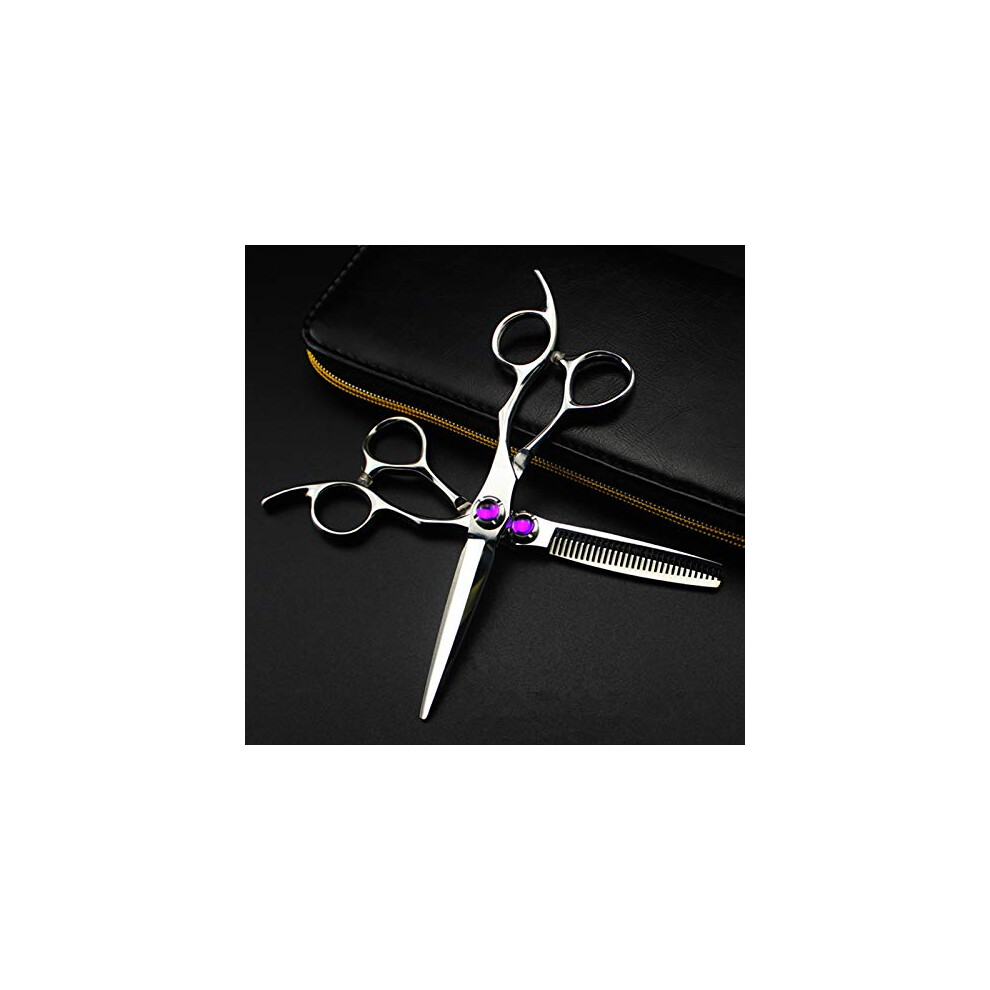6 Inch Professional Hair Cutting Scissors Set, Japanese Stainless Steel Barber Shears with Ergonomic NonSlip Grip and Finger Rest