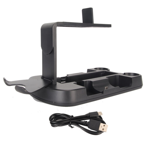 Charging Dock Station With LED Indicator And Dual Charging Function, Ergonomic Controller Charger Compatible With PS4PS5PS Move And PS VR, Portable 2