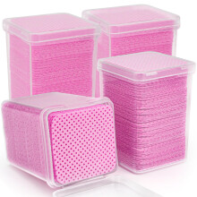 Lint Nail Wipes 800PCS for Gel Nails and Polish Removal, Salon Eyelash Extension Pads Pink