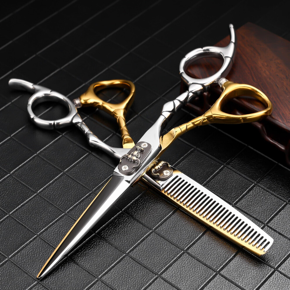 Hair Cutting Scissors 6 Inch Professional Barber Shears with Precision Blades and Ergonomic Grip