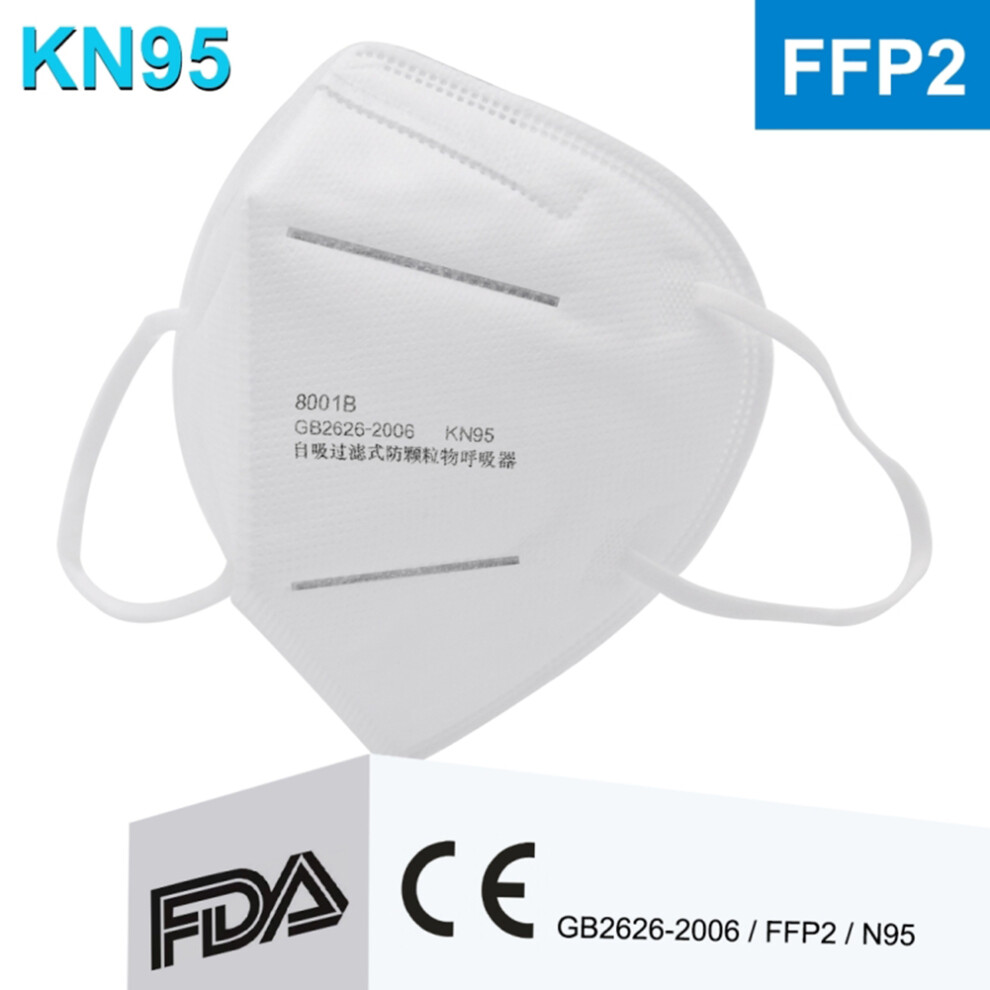 Adjustable Nose Clip Kn95 Face Mask, 5-Ply Breathable Protection Masks Cup Dust Safety Lightweight Foldable Design With Comfortable Elastic Ear Loop 9432746136438
