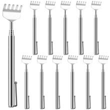 12PCS Stainless Steel Telescopic Back Scratchers with Pocket Clip Adjustable Handle for Men and Women