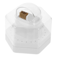 Nail Drill Bits Organizer 24Slot Compact Storage Box for Salon and Home White ABS Holder
