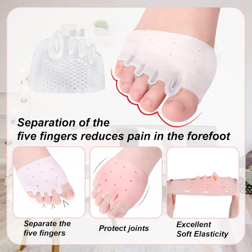 Silicone Toe Separators 3mm Ergonomic Fit Toe Spacers for Overlapping Toes Foot Alignment (#02) 1