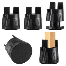 Heavy Duty Adjustable Bed and Furniture Risers with NonSlip Grip for UnderBed Storage 4Pcs Black