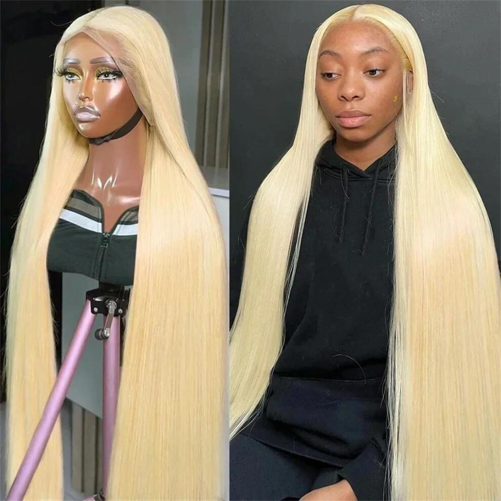 13x4 HD Lace Front Human Hair Wig 613 Blonde Straight Swiss Lace Natural Hairline for Women