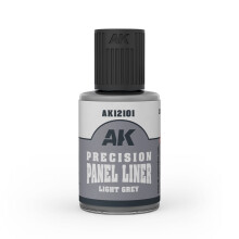 AK Interactive 12101 Precision Panel Liner - Light Grey 30ml