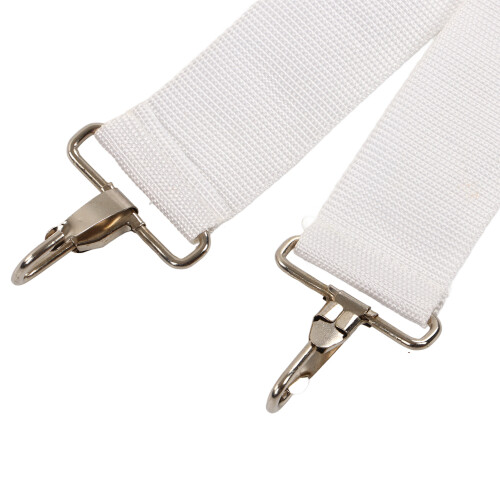 White Nylon Adjustable Ergonomic Bass Drum Strap with Double Shoulder 2