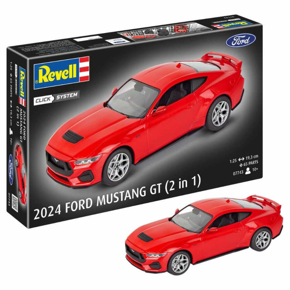 Revell 07743 2024 Ford Mustang Gt (Easy-Click) 1:25 Model Kit