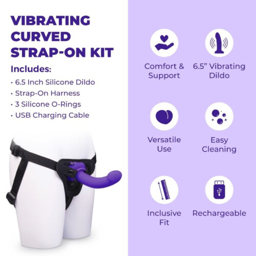 b-Vibe Vibrating Curved Strap-On Kit 6.5 Inch 1