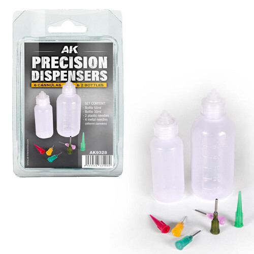 AK Interactive 9328 Precision Dispensers Model Kit Tools Canulas & Bottles