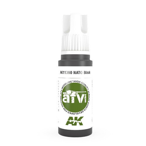 AK Interactive 11360 NATO Black 17ml AFV 3G Acrylic Model Paint