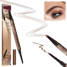 2 in 1 Microblading Eyebrow Pen with 4 Fork Tip Waterproof Long Wear Natural Brown Finish