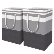 2Pack Large 75L Collapsible Laundry Hamper with Waterproof Lining and Handles for Bedroom Bathroom