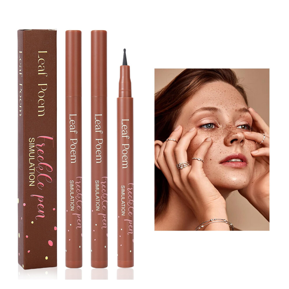 Brown Freckle Pen Waterproof Long Lasting For Natural Sunkissed Look, Precise Tip, 2 Pack Coffee