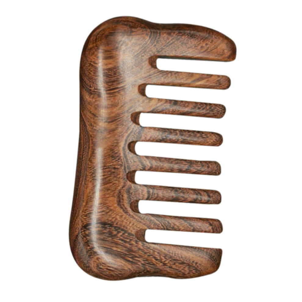 Unisex Sandalwood Scalp Massage Comb Wooden Detangling Gua Sha Scraping Tool With Smooth Polished Teeth