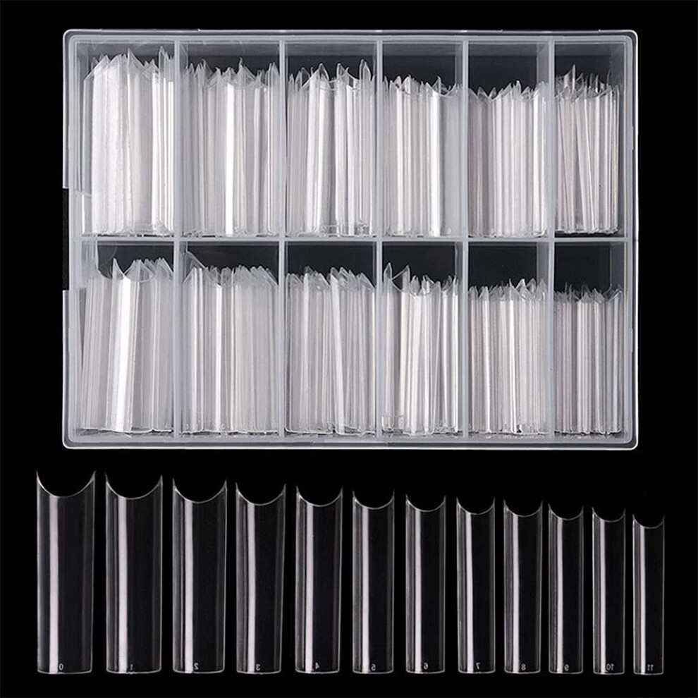 Extra Long Square Nail Tips XXL C Curve Acrylic False Nails for Salon and Home Manicure