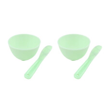 Silicone Facial Mask Mixing Bowl Set with Spatula, Easy Clean, Travel Size, 2 Pairs