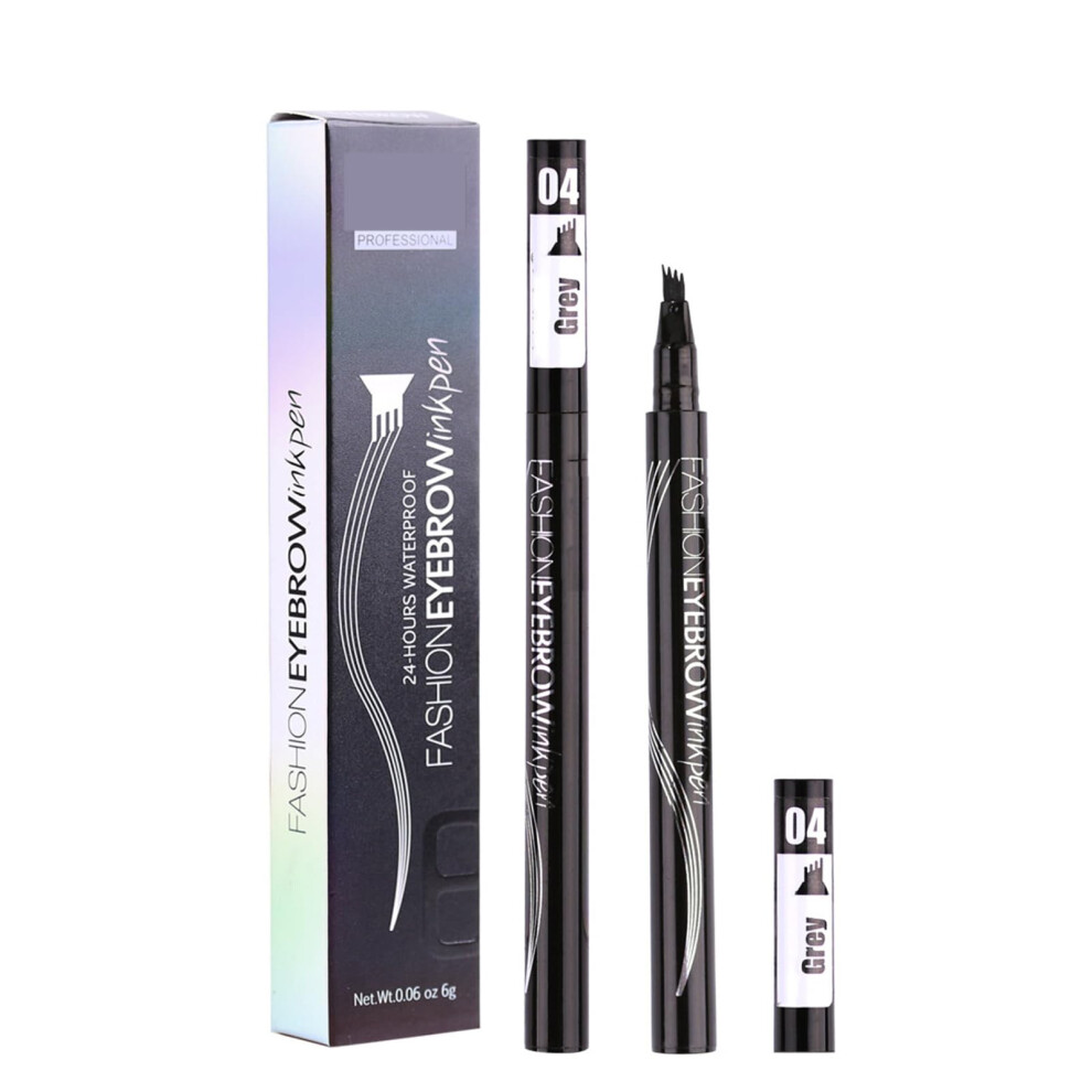 Grey Waterproof 4 Tip Microblading Eyebrow Pen Â Precise Longwear Formula For Natural Hairlike Strokes