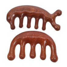 2pcs Wooden Wide Tooth Comb and Wooden Scalp Massager for Curly Hair Gentle Detangling Design