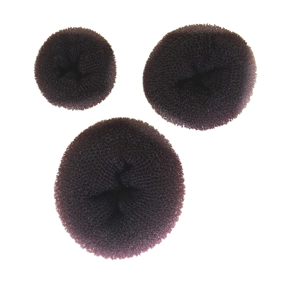 Unisex Hair Bun Maker Kit 3Pcs Mesh Donut For Fast Styling, Secure Thick Hair Hold, Smooth Finish