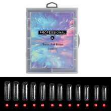 Clear ABS Gel Nail Extension Forms with Scale, Transparent Dual Nail Forms for Salon and Home Use