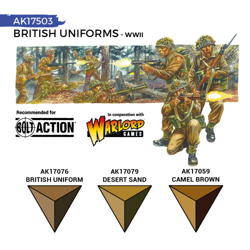AK Interactive Quick Gen 17503 British Uniforms Acrylic Paint Set 1
