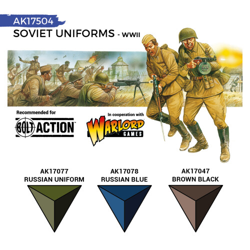 AK Interactive Quick Gen 17504 Soviet Uniforms Acrylic Paint Set 1