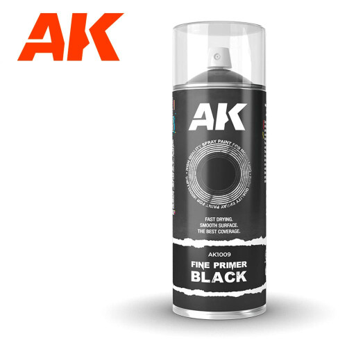 AK Interactive 1009 Black Fine Primer Spray 400ml