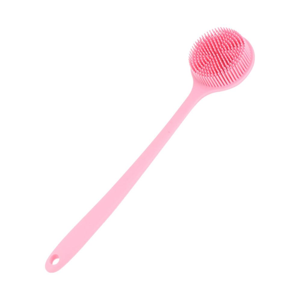 Silicone Bath Brush with Long Handle, Ergonomic Grip Body Scrubber for Gentle Exfoliation and Massage