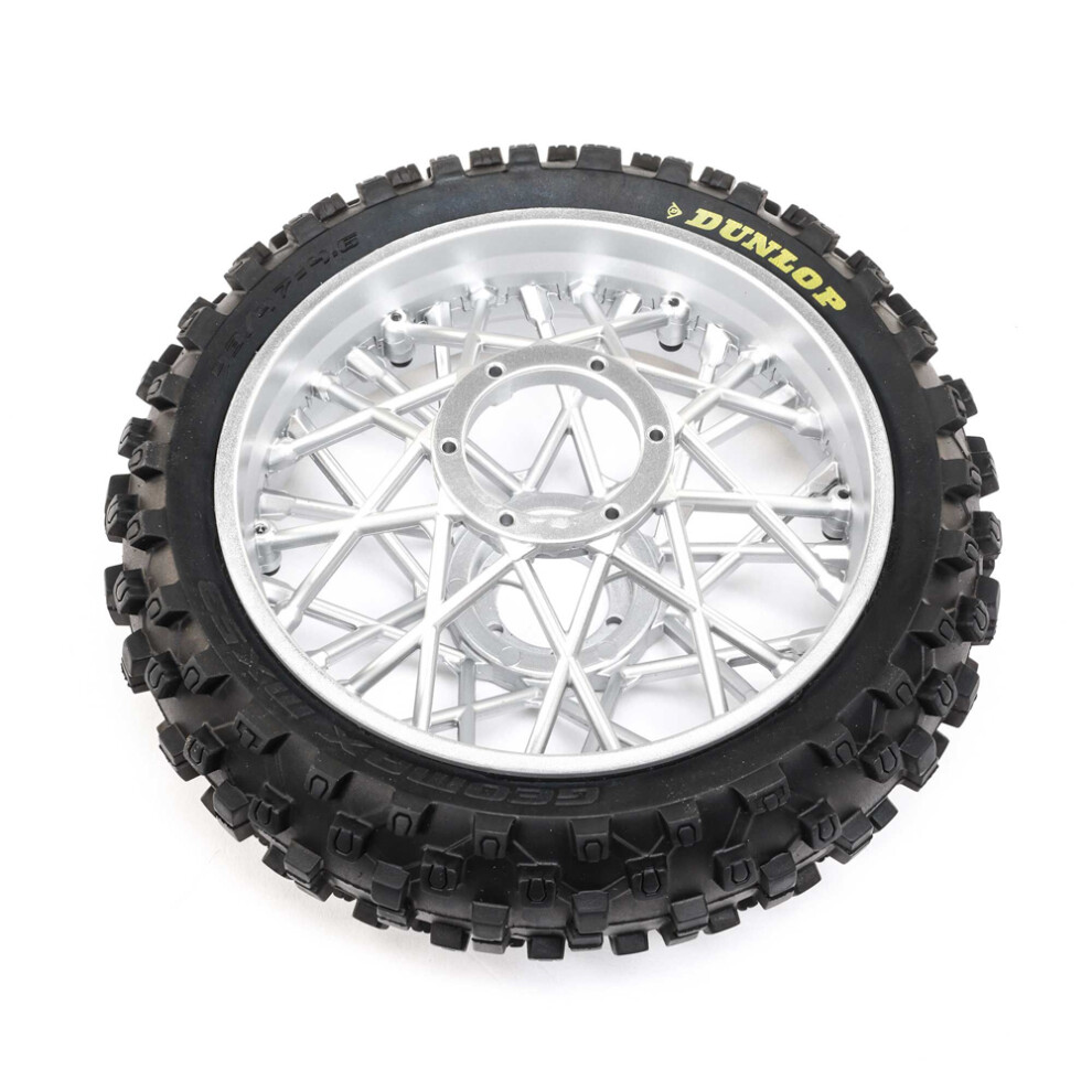 Losi Promoto-Mx Dunlop Mx53 Rear Wheel Tyre-Mounted - Chrome Los46007 605482170588