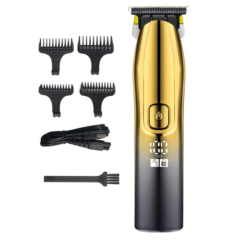 Gold/Black Hair Clippers For Men With Selfsharpening Blades, Cordless Waterproof Beard Trimmer