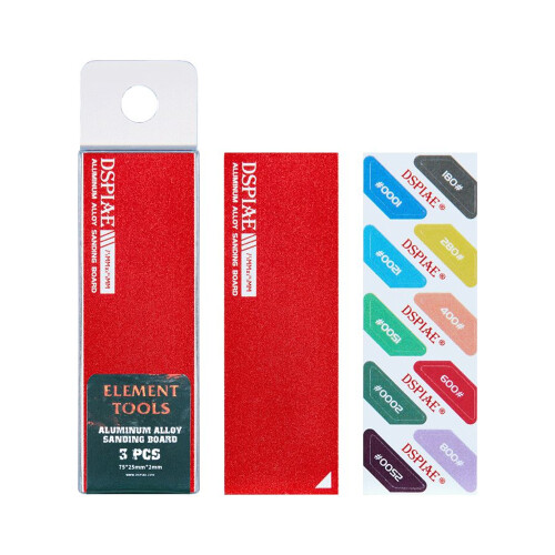 DSPIAE Aluminum Alloy Large Sanding Board (Red) 3pcs AS-RD25