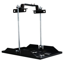 Battery Hold Down Tray Kit, Heavy Duty Metal Holder with Adjustable Clamp for Cars, Boats, Marine, 10.06in Bolt, 13.38in Tray