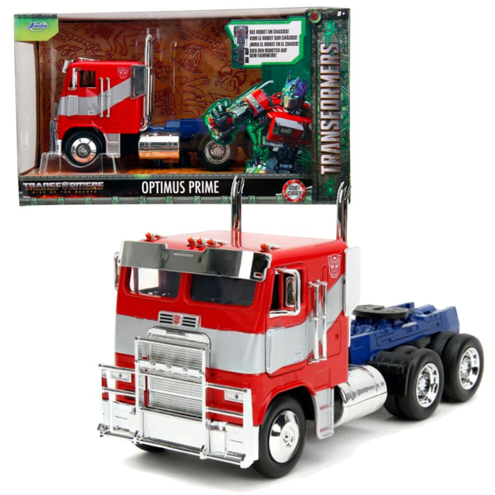 New Jada Optimus Prime Transformers 7 Rise Of The Beasts 1:24 Diecast Truck 34262