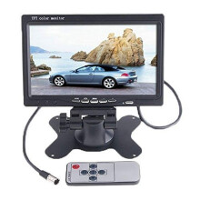 7 Inch Car Rear View Monitor with 800x480 Resolution Rotating LCD Screen Dual AV Inputs